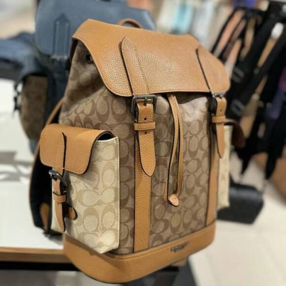 NWT Coach Hudson Backpack In Colorblock Signature Canvas CR335 - Picture 9 of 12